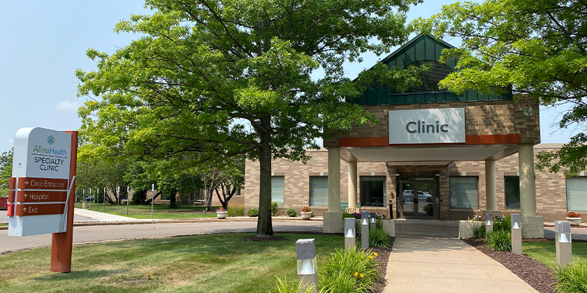 Pictured is an outdoor view of the River Falls Specialty Clinic