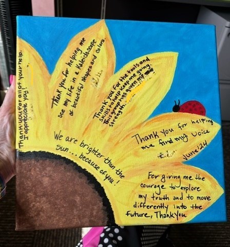 Trauma Recovery Group thank you painting from patients