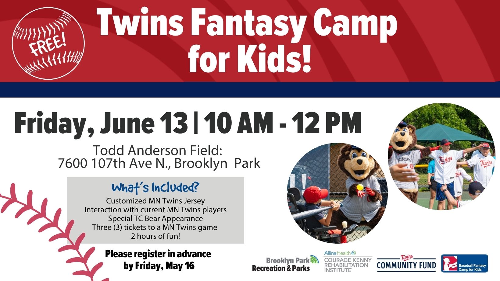 Twins Fantasy camp for Kids! Adaptive Baseball and Softball