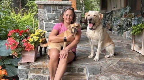 amy and her two dogs after LDRT