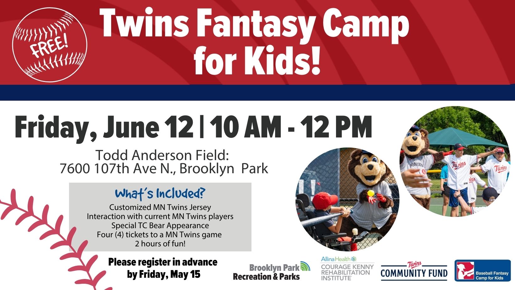 Twins Fantasy camp for Kids! Adaptive Baseball and Softball