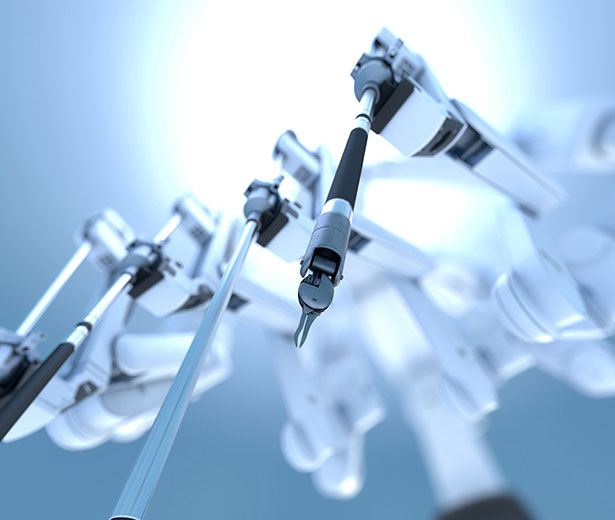 Robotic arms of a robotic surgery system