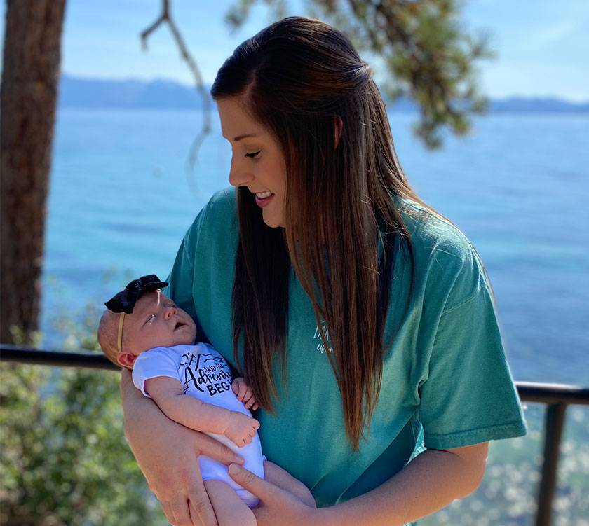 Lauren Hall, new mother