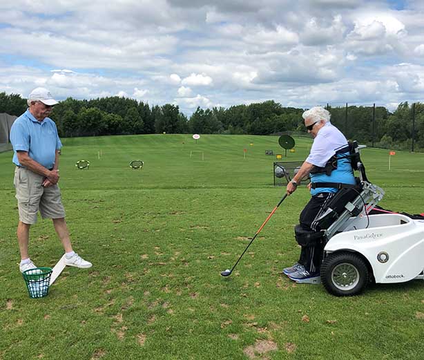 a stroke patient enjoys golf