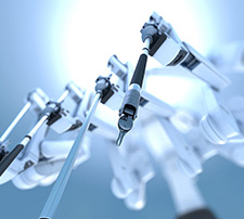 Robotic arms of a robotic surgery system